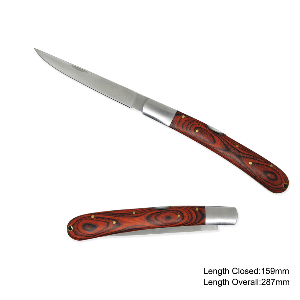 #3610 Folding Fishing Knife with Wooden Handle
