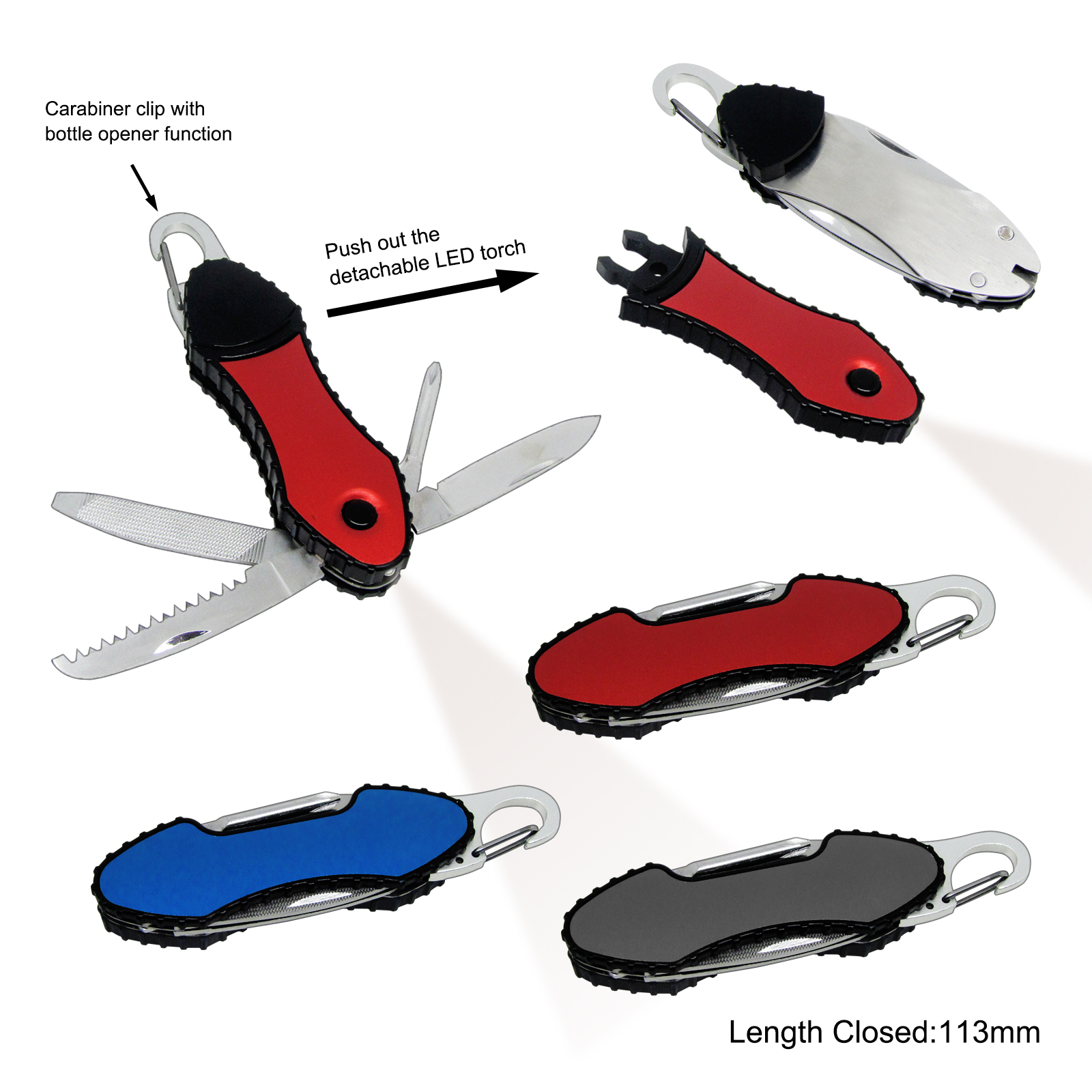 #6158 Pocket Knife with Detachable LED Torch 