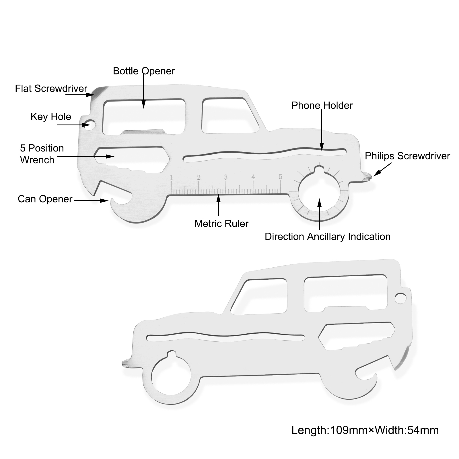 #6293 Multi Function Car Shape Tool