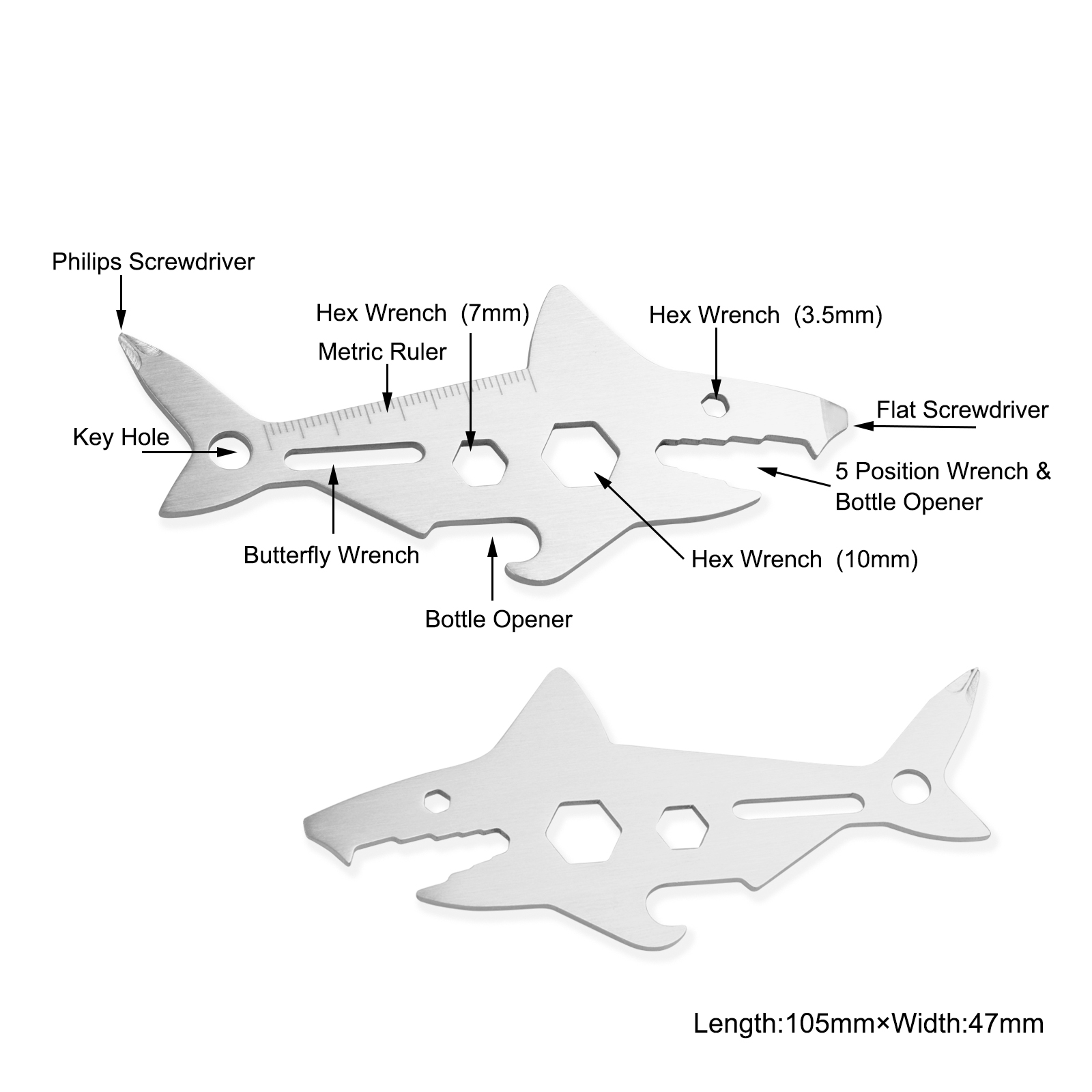 #6291 Multi Function Shark Shape Tool
