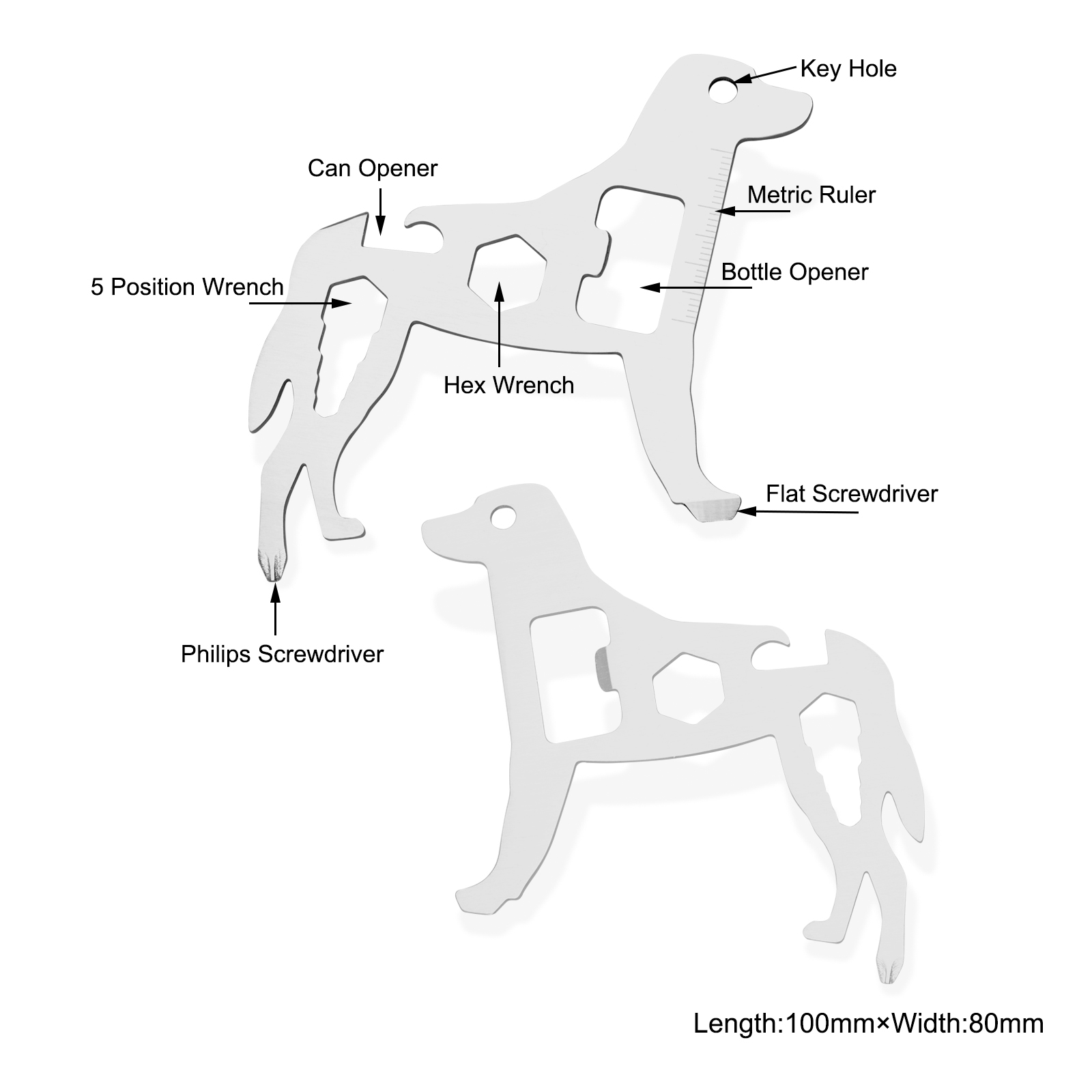 #6292 Multi Function Dog Shape Tool