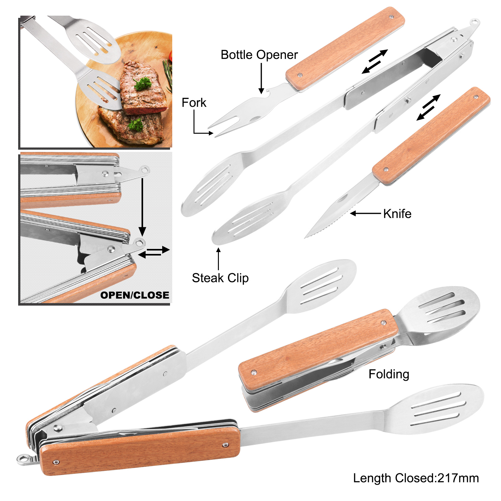 #6302W Foldable Multi Function Steak Clip