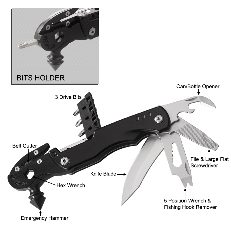 #8494AS Multi Function Hammer with Anodized Alunimum Handle