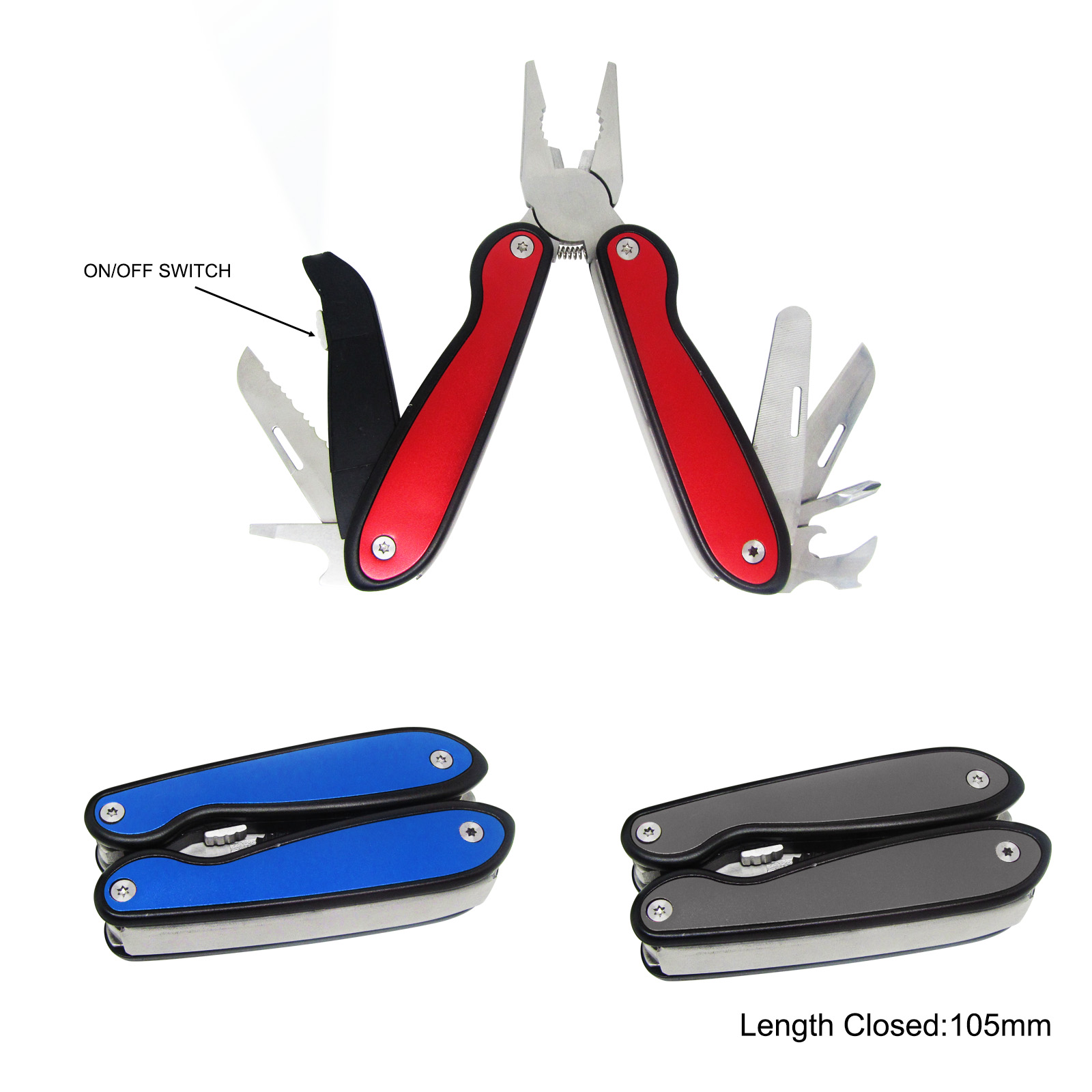 #8220 Multi-Tools with Anodized Aluminium Handle & LED Flashlight