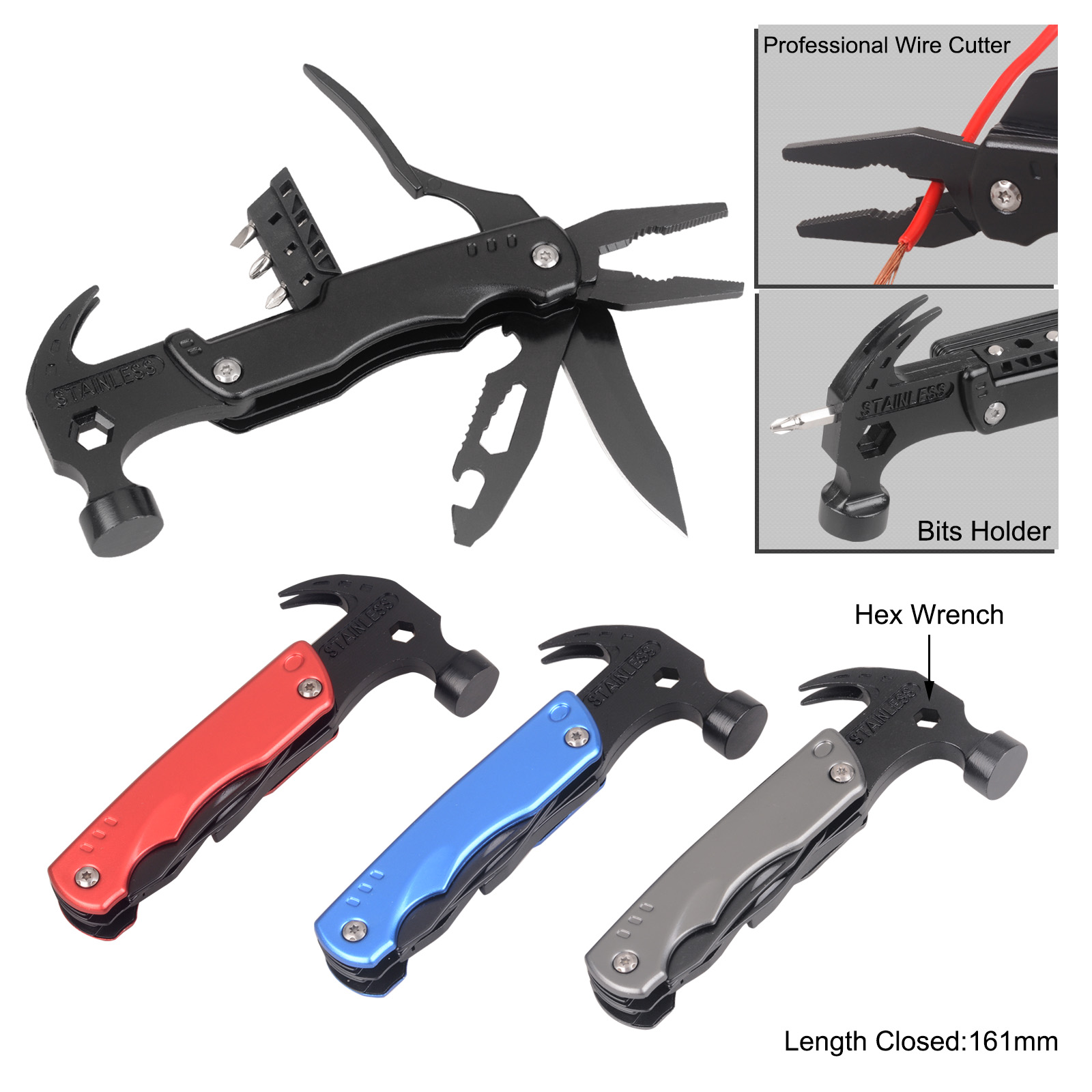 #8568 Multi Function Hammer & Wrench & Plier