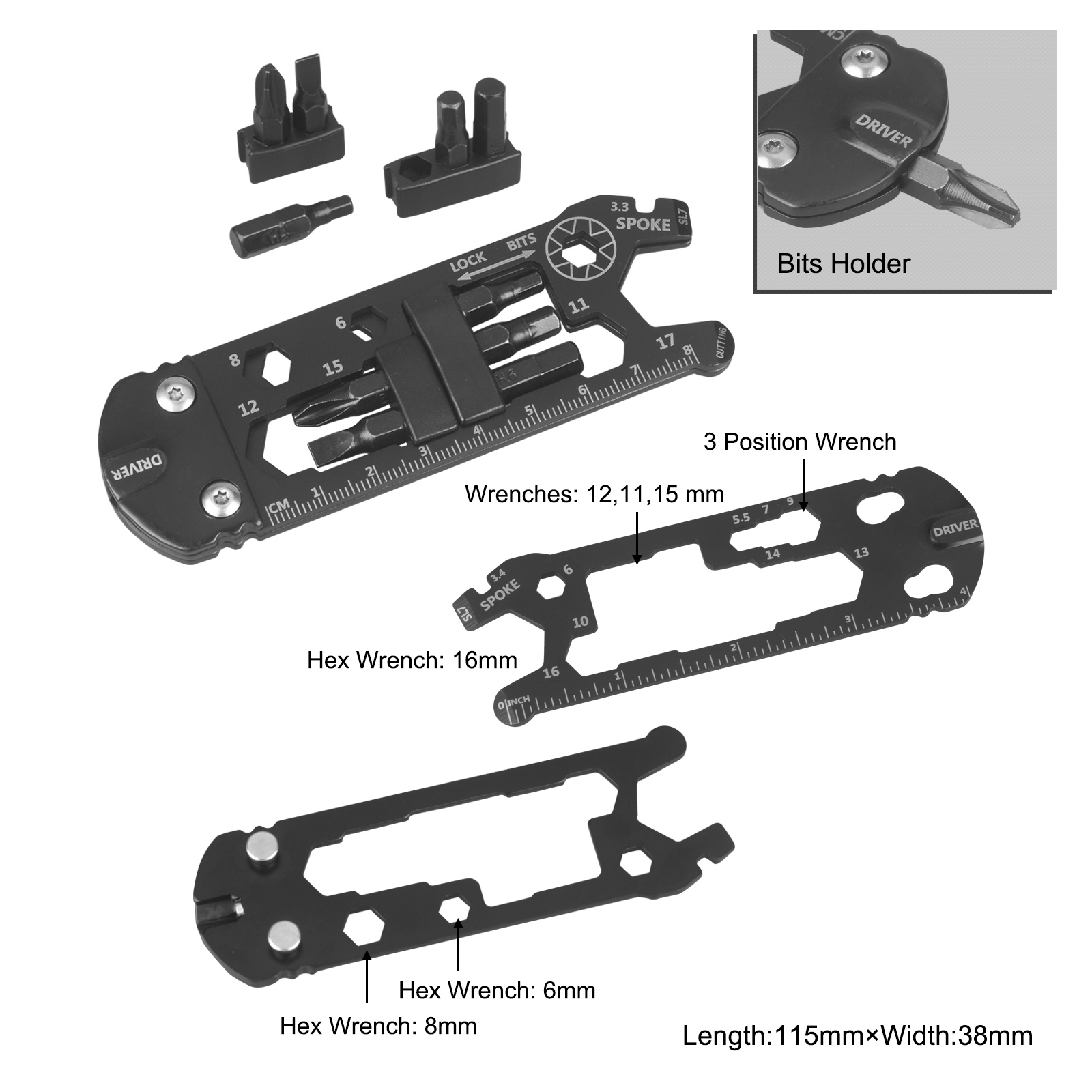 #6314 Multi Function Hex Wrench with Bits