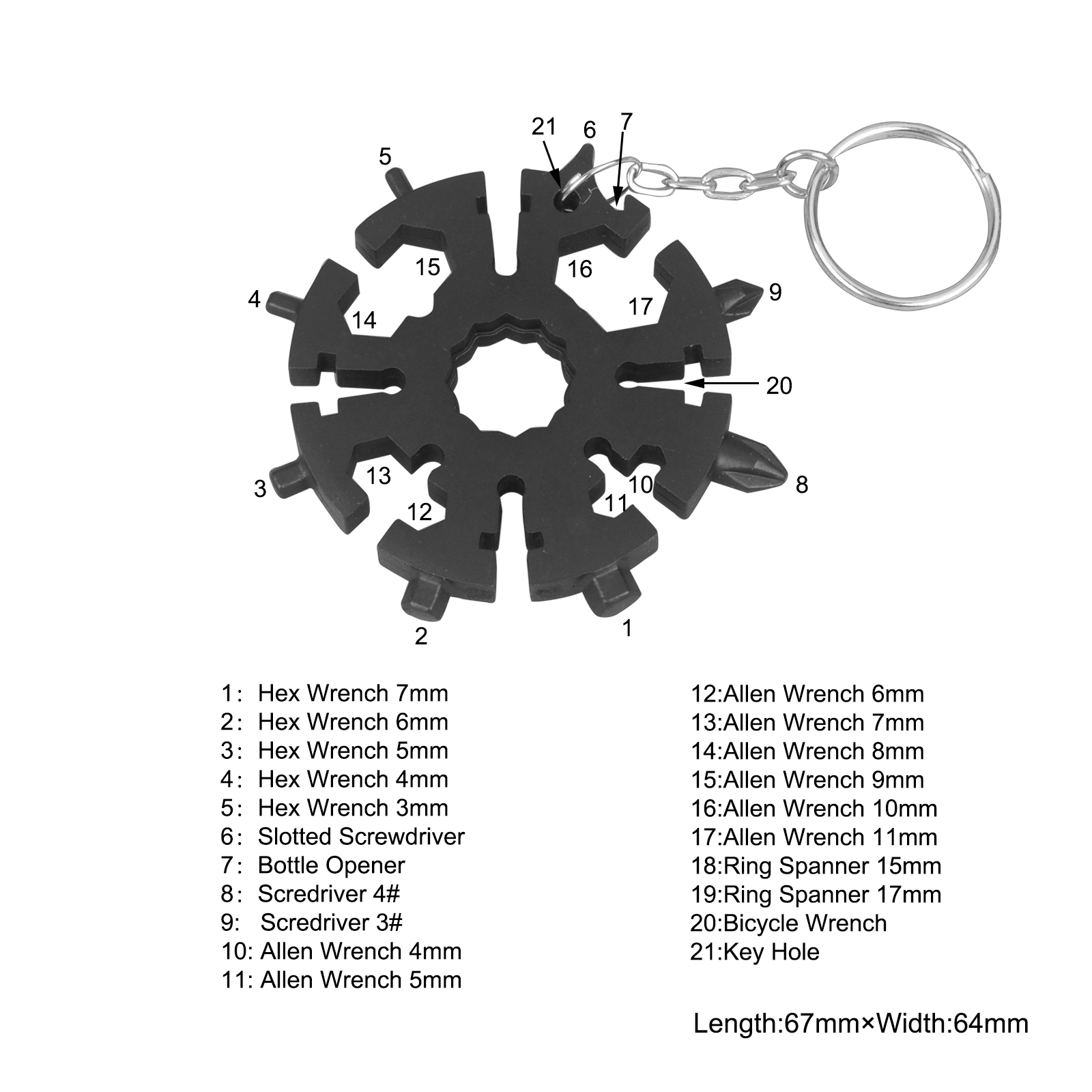 #6322 Multi Function Card Tool with Keychain