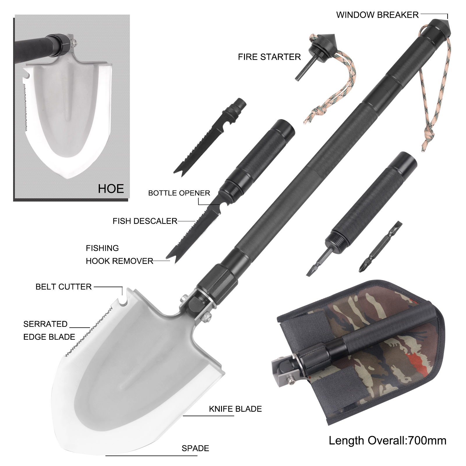 #8449 Multi Function Folding Survival Spade