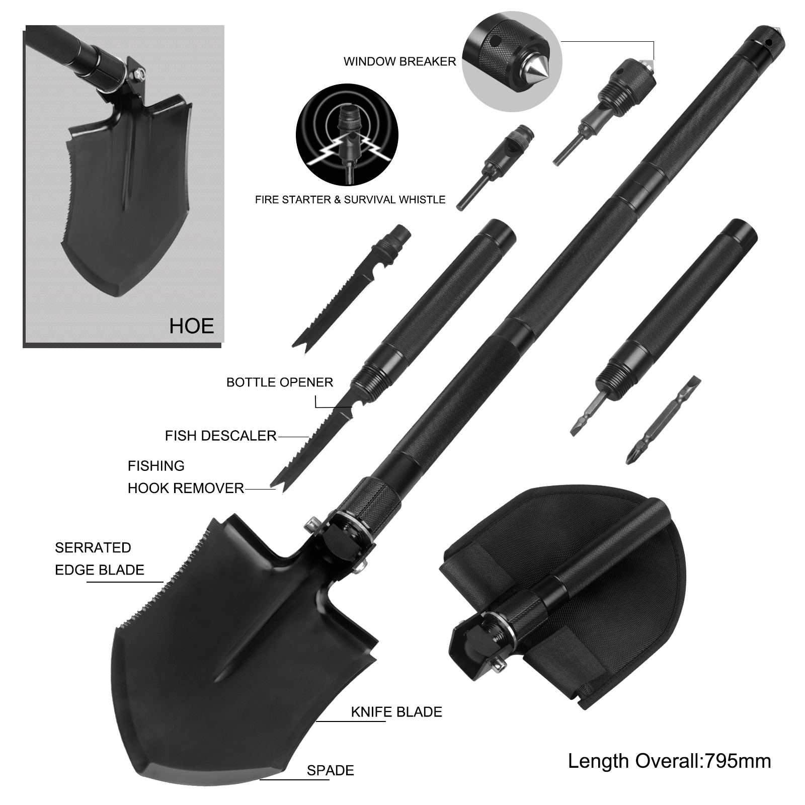 #8450A Multi Function Folding Survival Spade