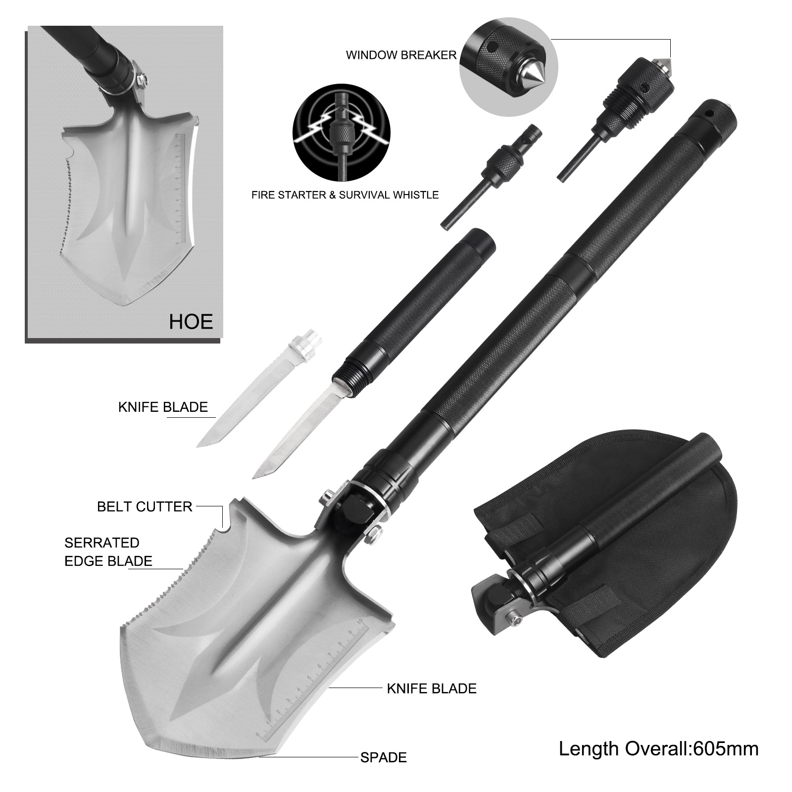 #8524 Multi Function Folding Survival Spade